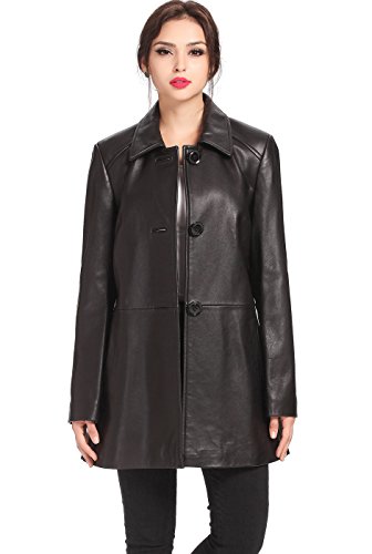 BGSD Women Hannah Lambskin Leather A-Line Coat (Also available in Plus Size & Petite)3