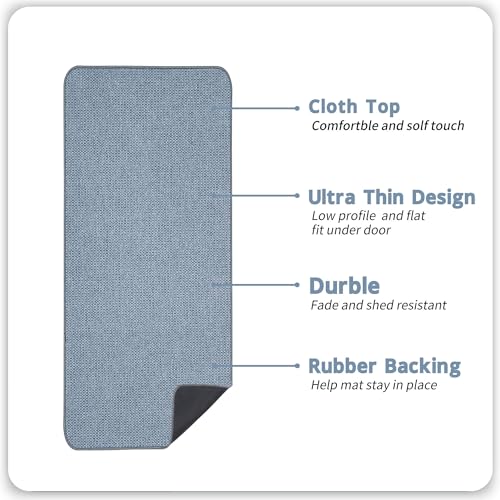 Bath Mat,Ultra Thin Bathroom Runner Rugs,Large Bath Mats for Bathroom,Quick Dry,Non-Slip,Machine Washable,Low Pile,Bath Rug,Shower Outside,Sink,Home Decor Accessories.Blue,1'5"x4'11"(17x59inch)