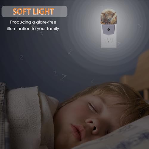 Image of Highland Cow Wildflowers Night Light,Night Lights Plug into Wall with Dusk to Dawn Sensor,Lamp for Bedroom Bathroom Hallway Nightlight for Women Girls