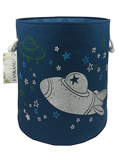 Storage Baskets,Collapsible & Convenient Nursery Hamper Laundry Bin Toy Collection Organizer for Kid's Room Gifts Basket (Spaceship)