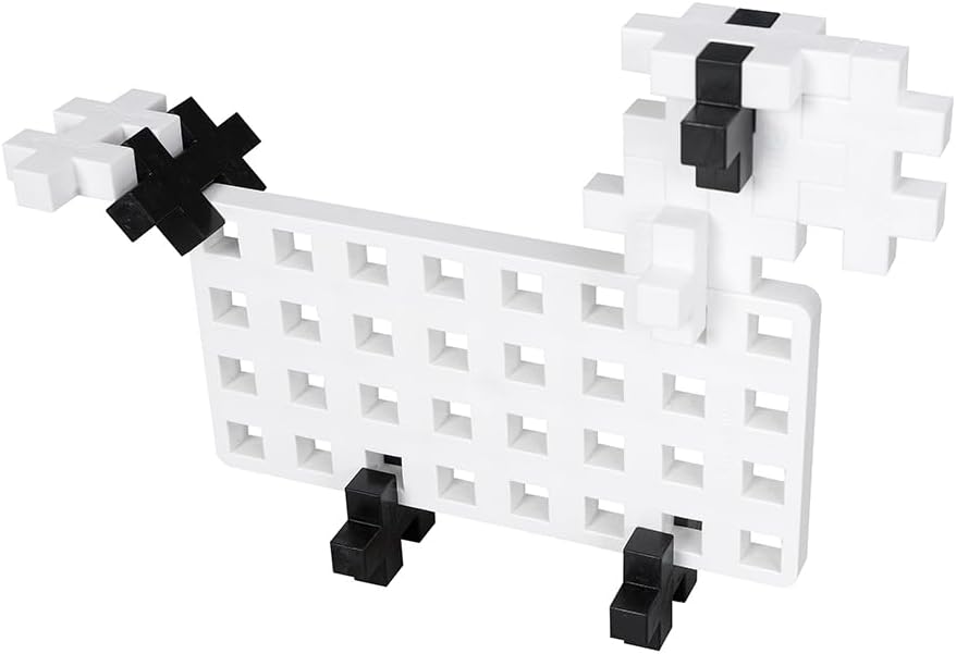 Plus-Plus pieces in a mesh bag inside a dishwasher for cleaning