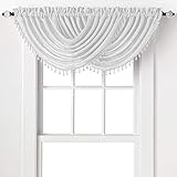 2-Pack: Beaded Emerald Crepe Waterfall Valances - Assorted Colors (White)