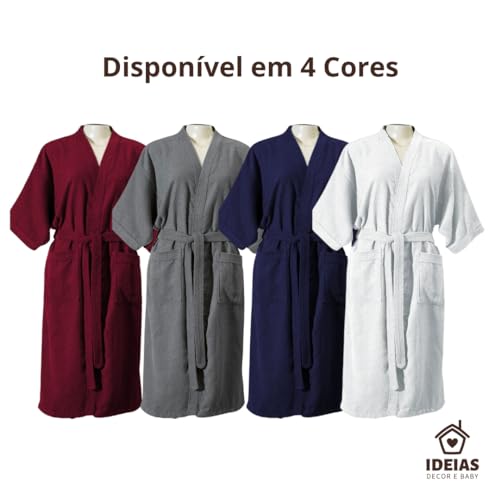 Roupão de Banho Atoalhado Felpudo 100% Algodão Feminino e Masculino Roupao Tamanho Adulto Hipoalergê