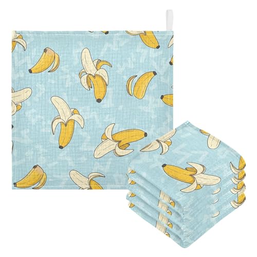 CUPADA Baby Washcloths Muslin Face Towels Banana Peel Cartoon Absorbent