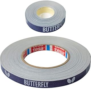 Butterfly Side Tape to Protect The Edges of Your Rubber and Blade for Table Tennis Paddles - Color Blue/Silver - Width 12mm - Rolls Come in 10m (20 Rackets) and 50m (100 Rackets) (3503M10)