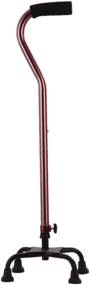 Walking Stick Four Feet Elderly Non-Slip Cane Adjustable Height Adjustable Aluminum Alloy Crutch Elderly Walker Basket,Straighthandle