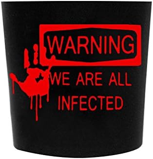 Miniatura 6 de Funny Guy Mugs Warning We Are All Infected - Vaso de viaje con funda de silicona aislada extraíble, color negro, 16 onzas