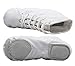 NLeahershoe Lace-up Canvas Dance Shoes Flat Jazz Boots for Practice, Suitable for Both Men and Women (8 US Women, White)