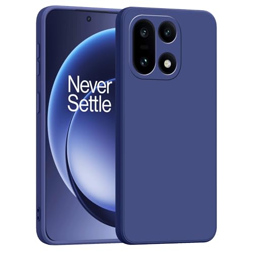 Image of amazon basics Back Cover for OnePlus 15 5G | Ultra Slim Soft Rubberised Case | Matte Silicone Flexible Mobile Case | Camera Protection - Blue