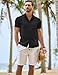 JMIERR Men's Summer Linen Shirts Short Sleeve Button Down Black Shirts for Men Textured Fashion Holiday Beach Casual Shirt, 2XL,