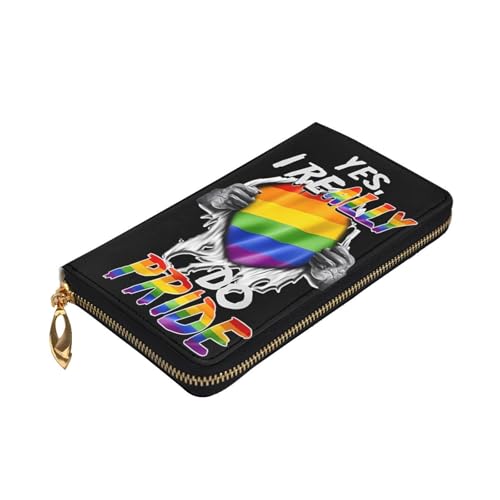 LGBT Rainbow Flag Ally Gay Pride Month Leather Hand Wallet for Women Long Zipper Clutch Purse for Cash Cards Coin3