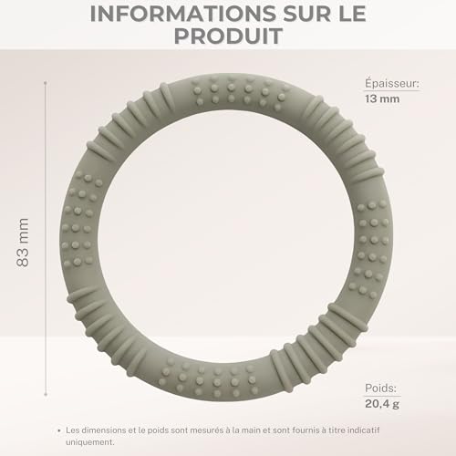 Anneau de dentition bébé en silicone sans BPA lot de 3 souple sensoriel jouet de dentition nouveau ne soulage les gencives cadeau naissance fille garcon anneaux mordeur ergonomique – Image 3