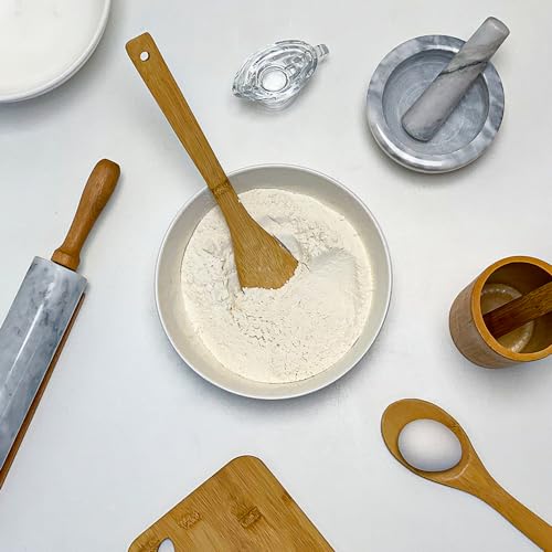Lyor, Conjunto Pilão e Socador de Mármore Marin 12cm x 6cm - Branco