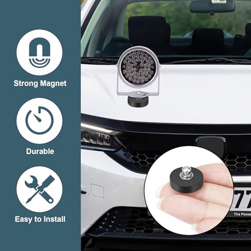 10 Stück Magnet Gummiert, 22mm Neodym Magnet Gummiert mit M4 Flacher Faden, Extra Stark 5,5kg Haftkraft, Magnete Anti-Rutsch Starke Gummiert Magnete für Lichtleisten, Fahrzeuge