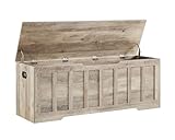 VANKILEY 51.2' Storage Chest Extra Large,Storage Bench with 2 Safety Hinges,Shoe Bench,51.2 * 15.7 * 19.1 inches,Wooden Trunk for Bedroom,livingroom,entryway,Supports 220 lb,Easy Assembly(Greige