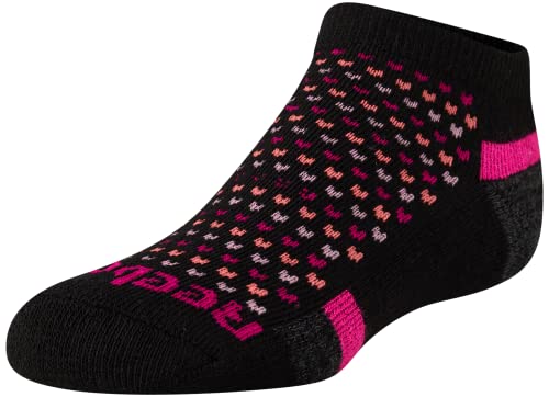 Reebok Girl's Cushioned Comfort No-Show Ankle Low Cut Socks (12 Pack), Size Small, Black Multi #TOP4