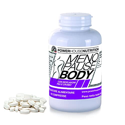 Integratore Menopausa e Pre-Menopausa MENOPAUSE BODY, Made in Italy Powerhouse Nutrition, Riduce Vampate di Calore e Favorisce il Benessere Corporeo, Isoflavoni, PEA & Cromo, 60 Compresse