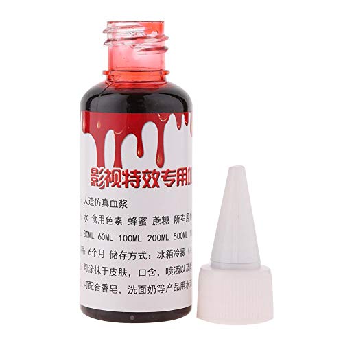 Sangue finto professionale, Halloween Trucco Puntello Ferite speciali Cicatrici Sacca di sangue Zombie Costume da festa Puntelli Trucco fantasia Sangue finto per bambini e adulti(30ml)