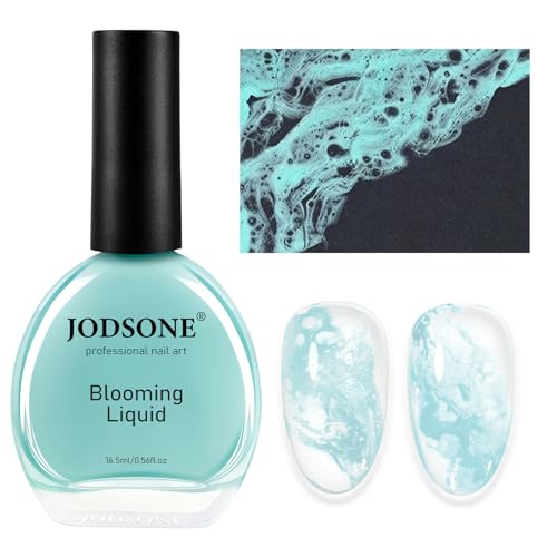 JODSONE Ocean Wave Blooming Gel Nail Polish,16.5ml Sky Blue Blooming Liquid for Spreading Effect Wave,High Fluidity Wave Textures for DIY Nail Art Design