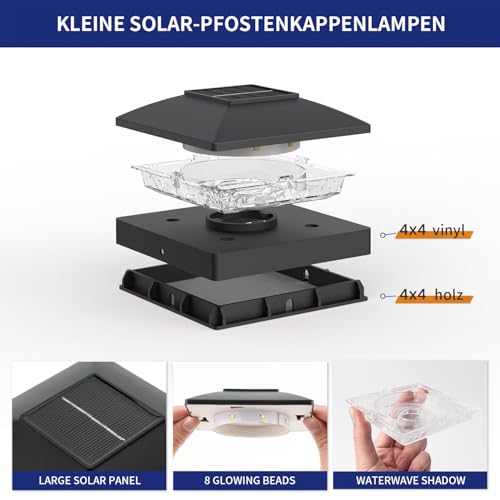 Lámparas solares de poste exteriores para iluminación de caminos y jardín de césped 3