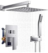 FORIOUS Rain Shower System - Shower Faucet Set Chrome -12 Inch Shower Head System with Solid Bras...