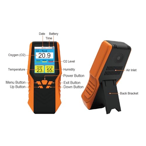 Détecteur d'oxygène portable SEAFRONT moniteur numérique O2 température humidité LCD - 4