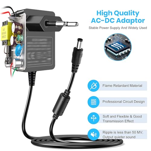 5V Netzteil Adapter Stromkabel Kabel, 100-240V AC auf DC 5Volt 3A 2A 1,5A 1A Kompatibel mit Graco Baby Swing, Victrola Plattenspieler und mehr.