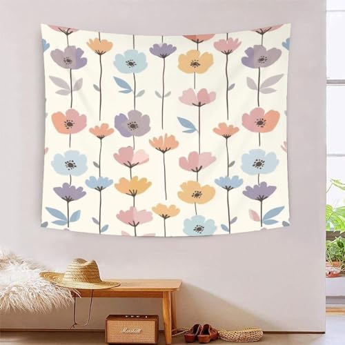 Tapisserie murale fleurs 3D grand format pour décoration de salon
