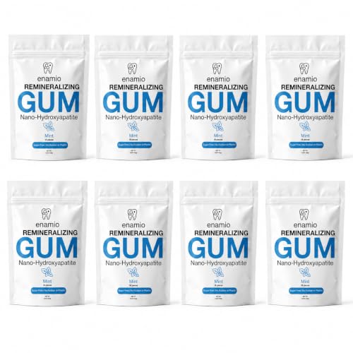 Image of Enamio Remineralizing Gum, Nano Hydroxyapatite Gum, Xylitol Gum Mint 8 Pack