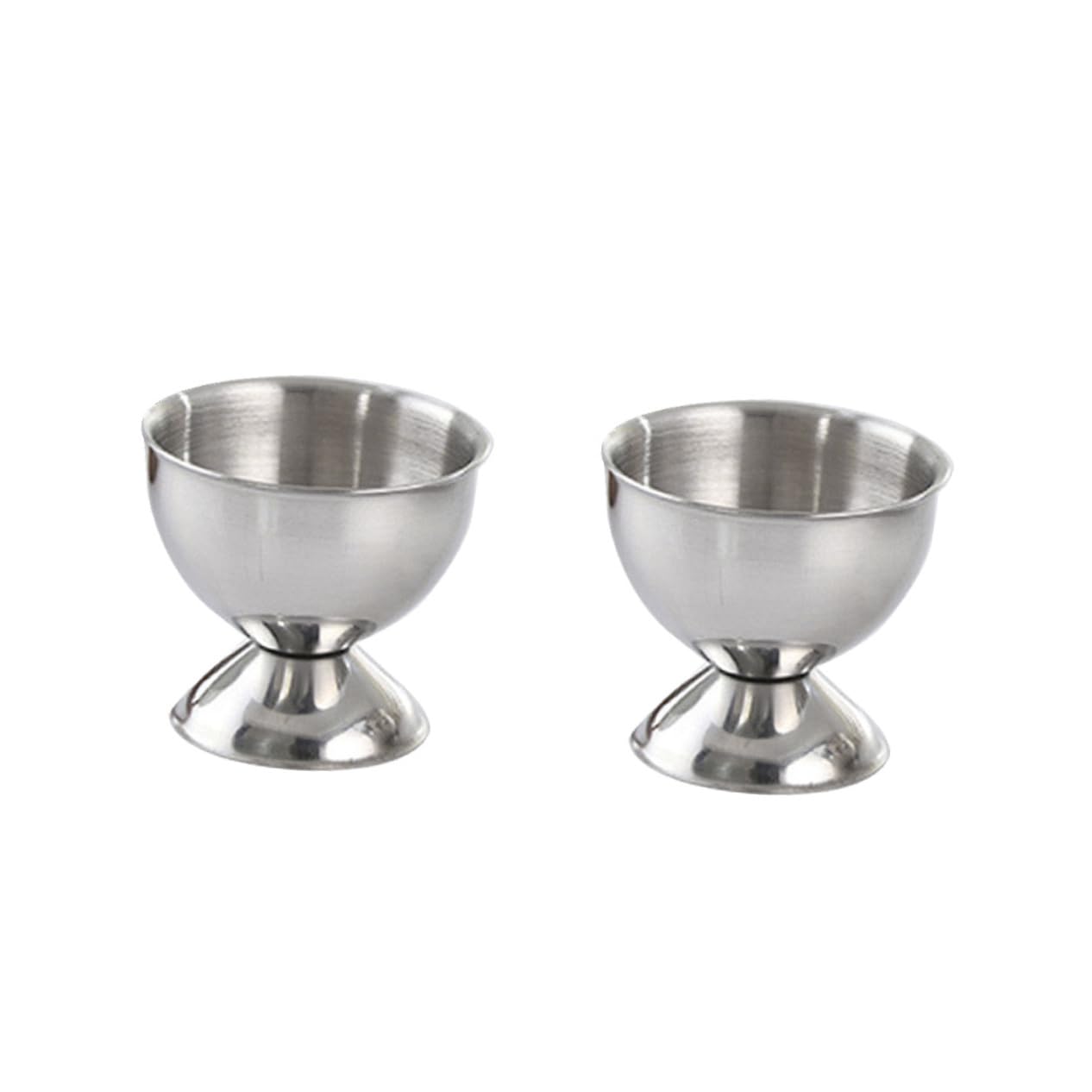 HEALLILY 2pcs Stainless Steel Egg Holder Egg Cup Stand Stylish Tabletop Kitchen Tool for Breakfast and Brunch for Home Restaurant Use