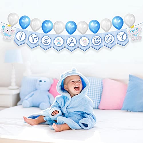Kristin Paradise Blue Elephant It's A Boy Banner, Little Peanut Party Sign, Baby Shower Theme Decorations, Bday Kids 1St First Decor Supplies #TOP4
