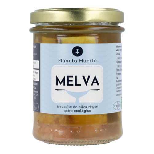 PLANETA HUERTO | Melva en aceite de oliva virgen extra ecológico 190 g, sin aditivos ni conservantes Lomos seleccionados en aceite ecológico - Melva alto contenido en proteínas y omega 3
