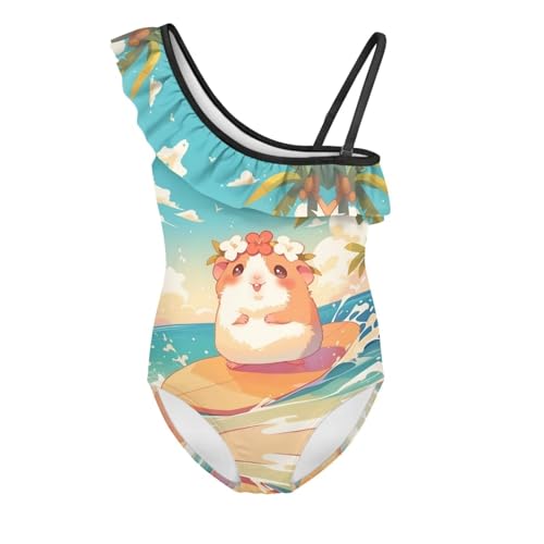 Forchrinse Axolotl One Piece Swimsuit Girls Ruffle Bathing Suit Cute Quickly Drying Sleeveless Swimwear for Summer Swim