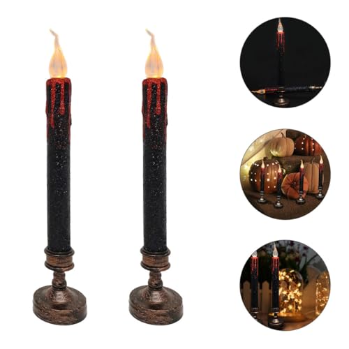 Lámpara para vela de Halloween Vaguelly pack de 2 luces sin llama de plástico para terror 7