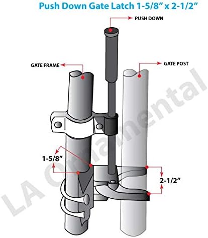 Auto Pool Latch 1-5/8" X 2-1/2" for Pool Chain Link Fence Gate Self-Latching with Spring Closer Black