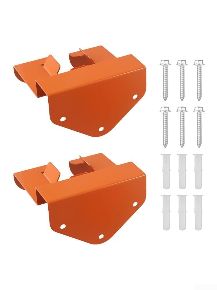 Ganchos de almacenamiento de garaje resistentes, paquete de 2 soportes de pared para cortacésped, cortasetos, almacenamiento de pared de garaje