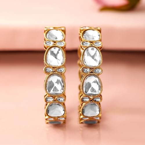 Image of Rubans Bangles Set of 2 Cubic Zirconia Ethnic Stylish Jewellery Gift for Women & Girls