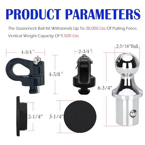60639 Puck System Gooseneck Hitch Ball Kit Compatible with Ford F250 F350 F450 2013-2024, Compatible with Chevrolet Silverado GMC Sierra Nissan Titan XD 2016-2024 (38000 lbs GTW/ 9500 lbs VTW) - Thumbnail 4