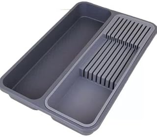 Ama-zing homes Kitchen Drawer Cutlery Tray Spoon Fork Utensil Storage Organiser Knife Block Holder Plastic Storage Rack Kitchen Tableware Tray
