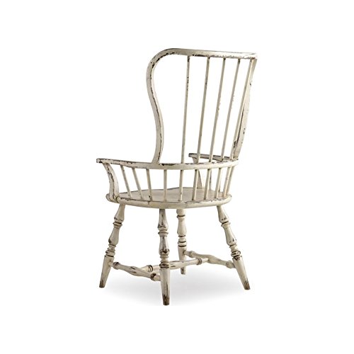 Hooker Furniture Sanctuary Spindle Back Dining Arm Chair in White (Set of 2)