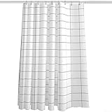 Getdoublerich Funktioneller PEVA-Duschvorhang mit trendigem Karo-Druck für jedes Badezimmer (180 x 180 cm)