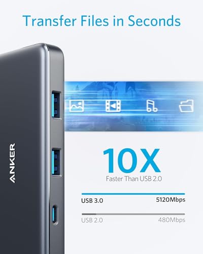 Image of Anker USB C Hub 7-in-1 (10 Pack), with 4K HDMI, 85W Power Delivery, USB-C and 2 USB-A 5Gbps Data Ports, microSD and SD Card Reader, for MacBook Air, MacBook Pro, XPS, and More