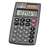 GENIE 510 Taschenrechner - Tischrechner klein – Solar & Batterie (Dual Power), 8-stelliges Display, Mini Rechner flach & kompakt, Prozent & Wurzel, ideal für Schule, Büro, Alltag