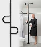 Stander Double Handle Non-Rotating Floor to Ceiling Grab Bar, No-Drill Tension Mounted Transfer Pole for...