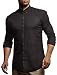 Produktbild Leif Nelson Herren Leinenhemd Hemd Leinen Kurzarm T-Shirt Oversize Stehkragen Männer Freizeithemd Sommerhemd Regular Fit Basic Shirt Kurzarmshirt Freizeit Sweater LN3875 Schwarz Medium