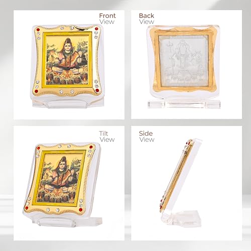 Image of Lord Shiv Shankar Car Dashboard | Showpiece Decor Religious Frame for Pooja, Prayer and Gift