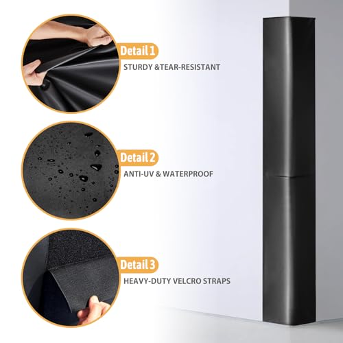 Image of Wall Corner Guards 72 inch Tall 5 inch Sides 2 inch Thick, Heavy Duty Impact-Resistant Foam Safety Protector with Waterproof UV-Resistant Vinyl Cover for Gym Basketball Court Garage Playroom (Black)