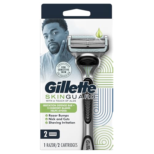 Gillette SkinGuard Razors for Men, 1 Razor Handle and 2 Razor Blade Refills, Designed for Men with Sensitive Skin, Razor Bumps, and Shaving Irritation - image 8