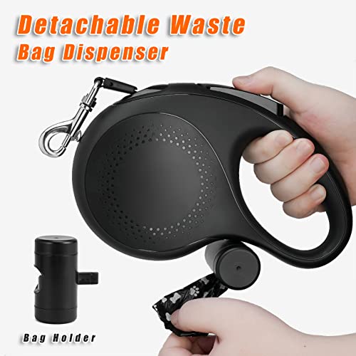 26 Ft Retractable Dog Leash, Ec.teak Retractable Leash With Dispenser And 3 Pieces Poop Bags For Medium/Large Breed Up To 110 Lbs, Black Large #TOP4