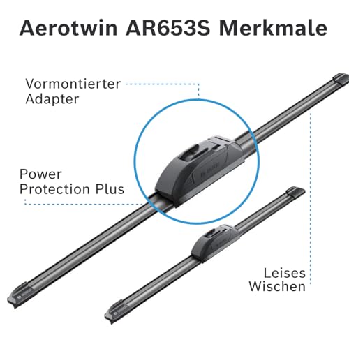 Bosch 3397118911 , Scheibenwischer Aerotwin AR653S, Länge: 650mm/400mm – Set für Frontscheibe
